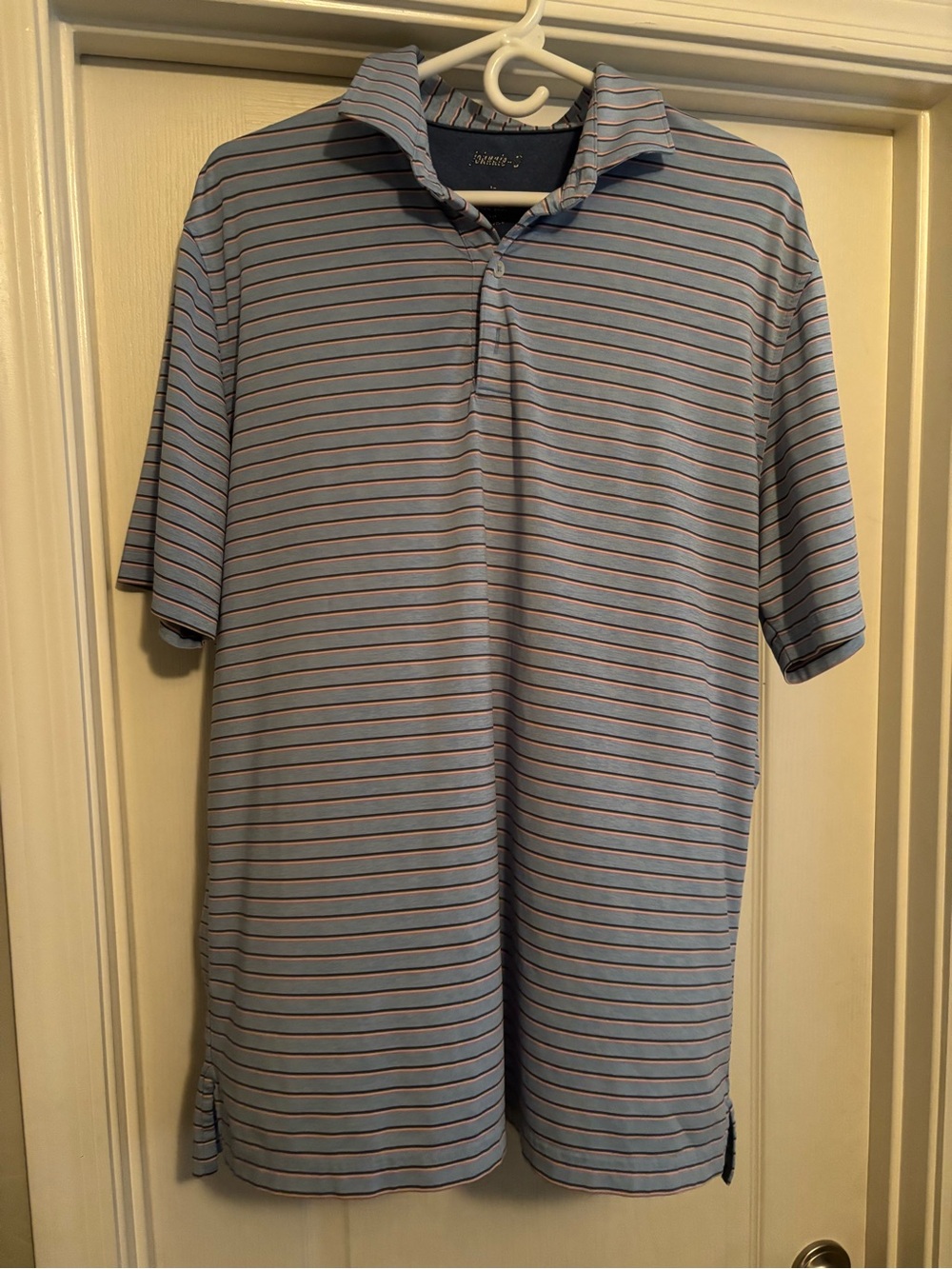 Johnnie-O light blue striped golf shirt - Large - Great Condition - Johnnie O